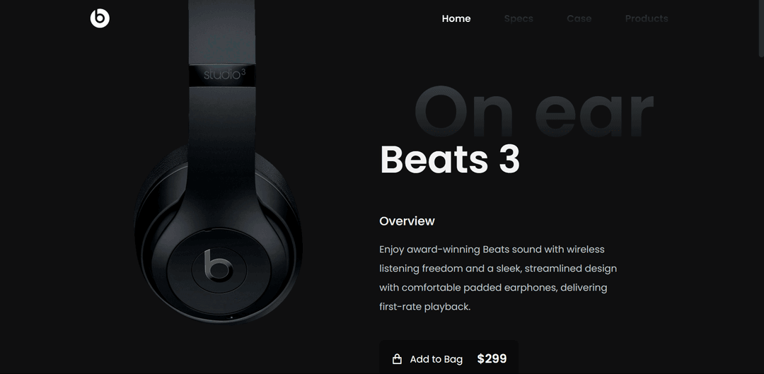 Headphones Landing Page