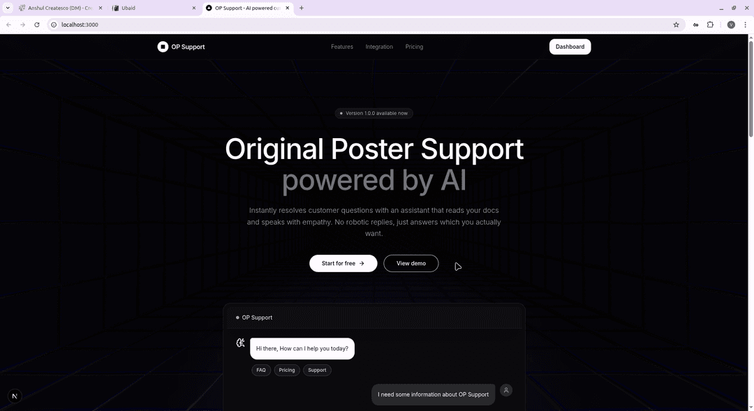 OP Support - AI Customer Care Chatbot Builder