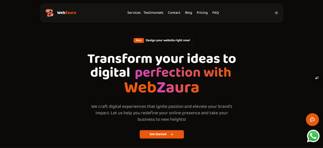 WebZaura Landing Page